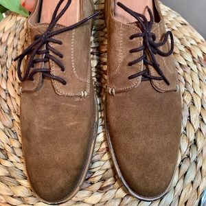 H&M brown suede derby shoes